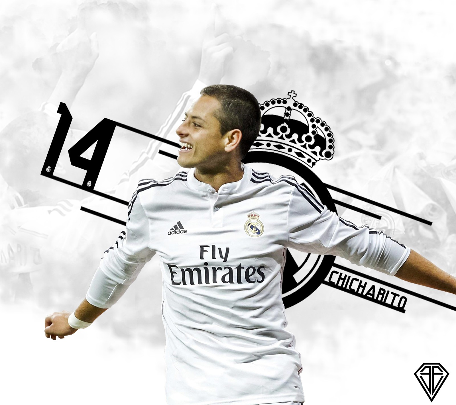 Imagem de um jogador de futebol com uniforme branco (melhor, chicharito, cr7, javier hernandez, javierhernandez)