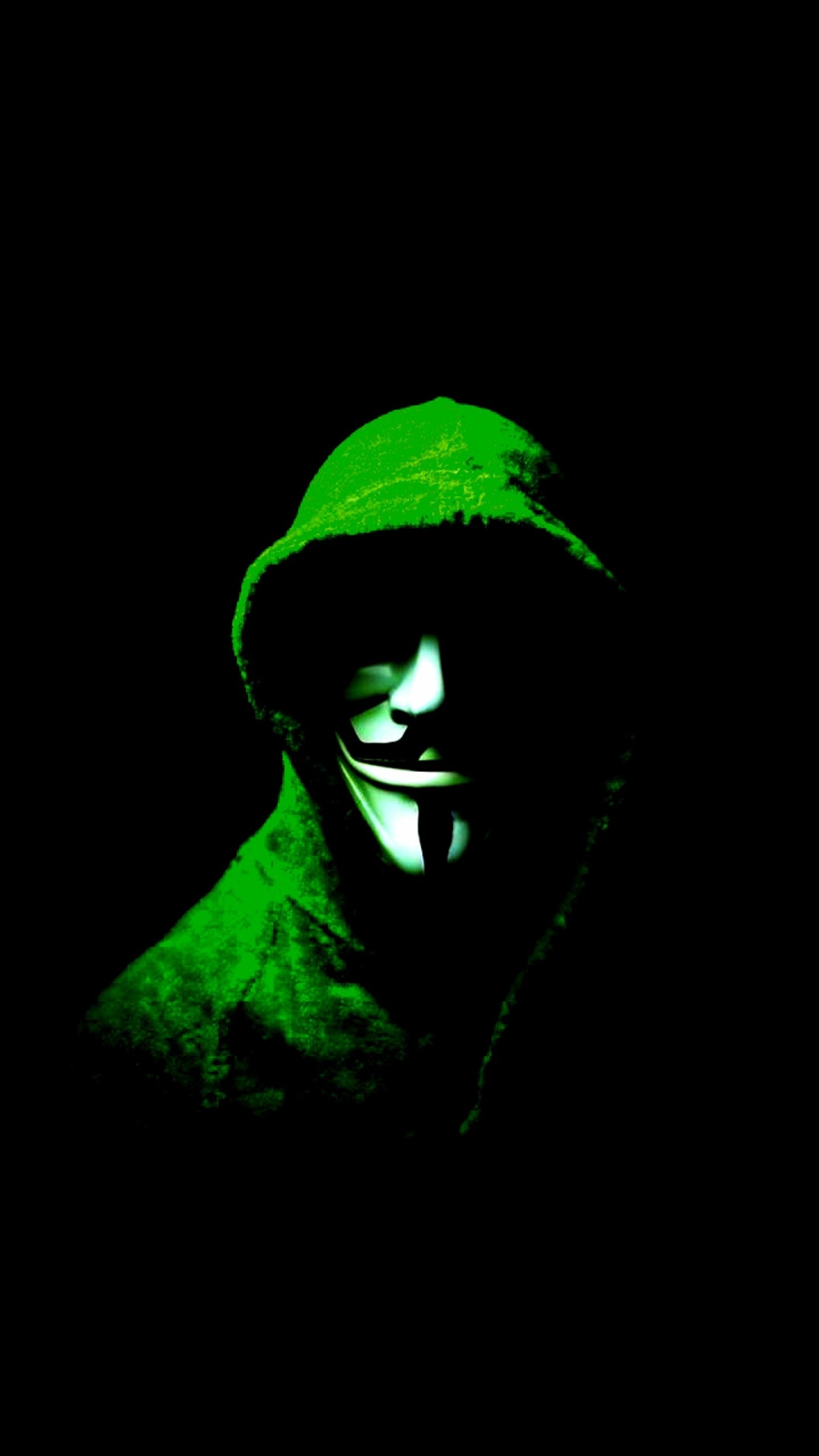 Arafed image of a man in a green hoodie (hacker, mask)