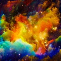 Nuvens cósmicas vívidas: Uma jornada colorida pelo universo