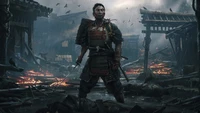 ghost of tsushima, video game, samurai wallpaper