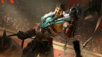 Draven, l'Exécuteur Glorieux, se réjouit de la gloire victorieuse au milieu d'une foule en liesse.