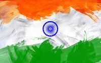 Tricolor Flag of India with Artistic Brush Strokes