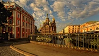 Evening View of the Church of the Savior on Blood in St. Petersburg