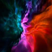 Vagues psychédéliques abstraites en couleurs vives pour fond d'écran 4K iPad Pro