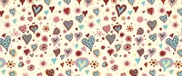 Colorful Heart and Floral Pattern Design