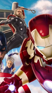 Dynamic Avengers Assemble: A Heroic Anime-Inspired Poster Featuring Iconic Superheroes