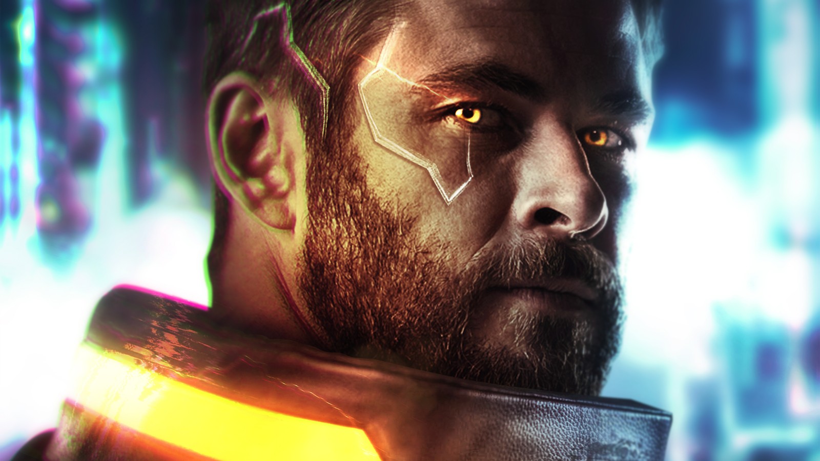 Lade cyberpunk 2077, videospiel, chris hemsworth Hintergrund herunter