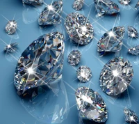 Diamants radieux brillant sur une toile bleue