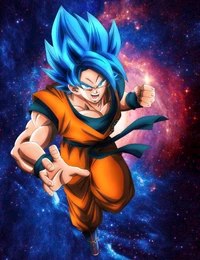 Super Saiyan Blue Goku in Cosmic Battle