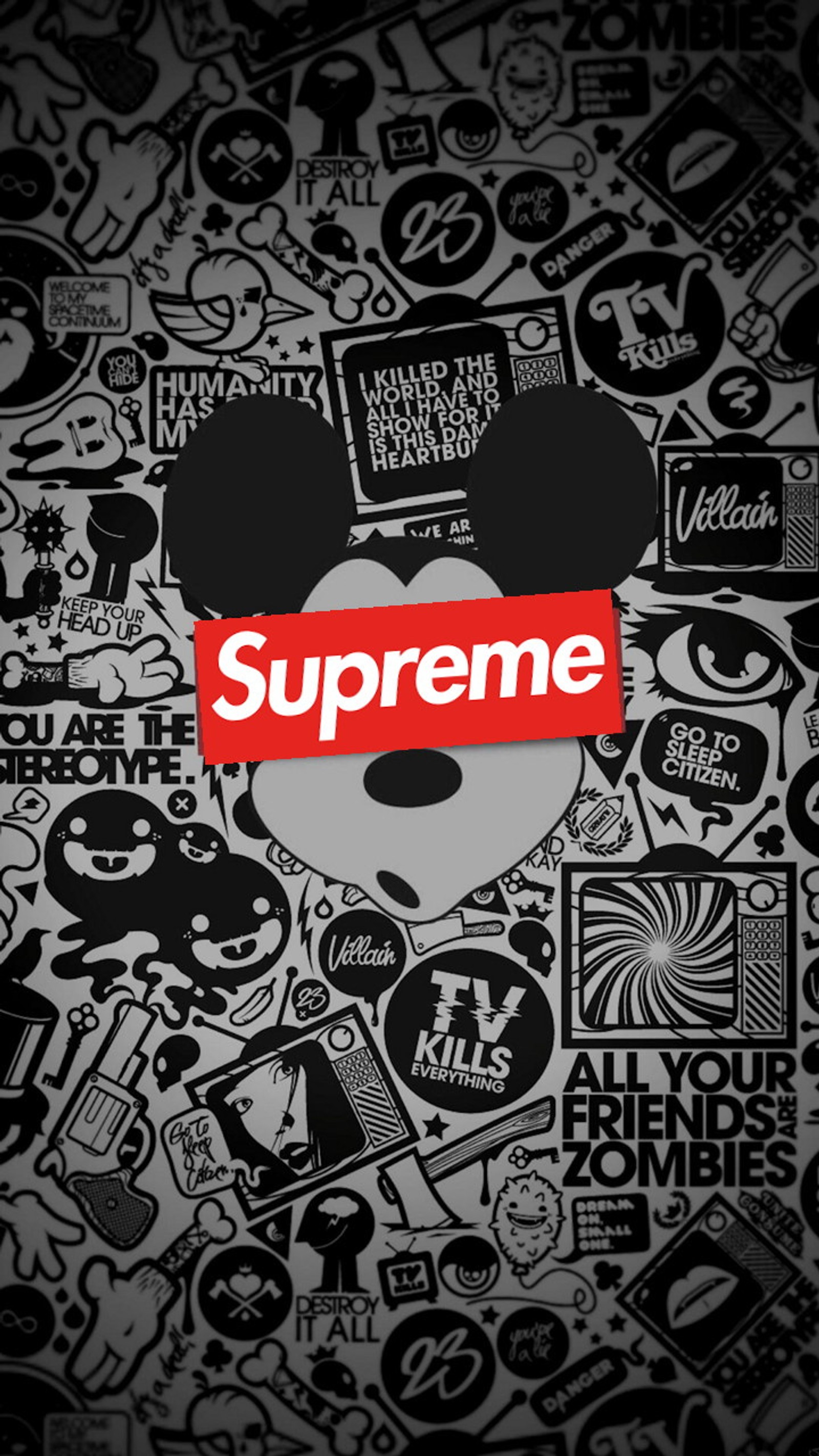 Baixar papel de parede maneiro, mickey, snap, supreme