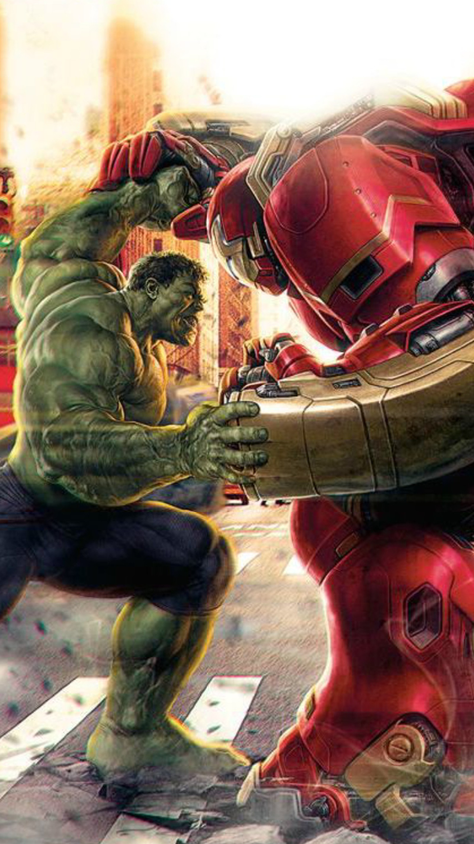 Hulk et iron man se battent dans une scène des avengers (âge, avengers, buster, hulk, fer)