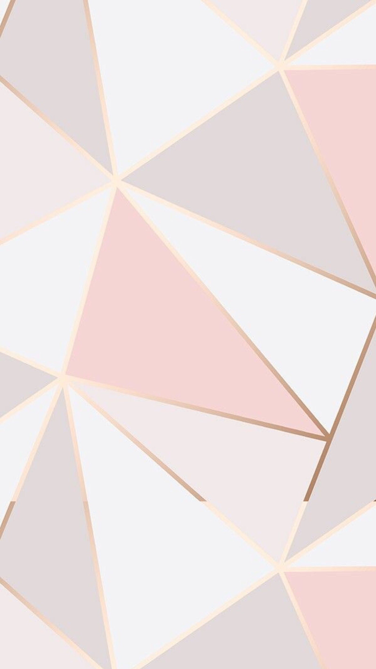 Um close de um papel de parede geométrico rosa e cinza (abstrato, cores, designs, geométrico, ouro)