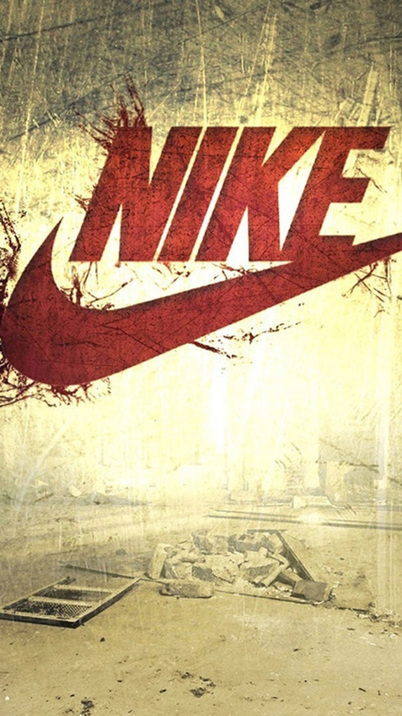 Логотип nike на фоне с эффектом grunge и сломанным телефоном (dfg, гсд, gsd)