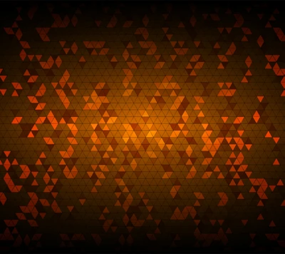 Patrón triangular naranja abstracto sobre fondo oscuro