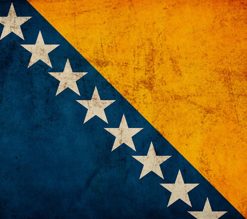 Eine nahaufnahme einer flagge mit fünf sternen (bosnien und herzegowina, blau, bosna, bosnien, fahne)