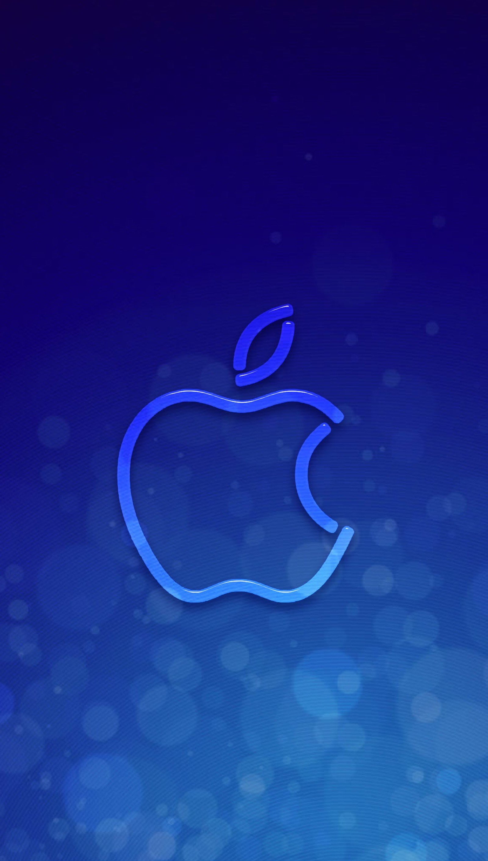 There is a blue apple logo on a blue background (apple, blue)