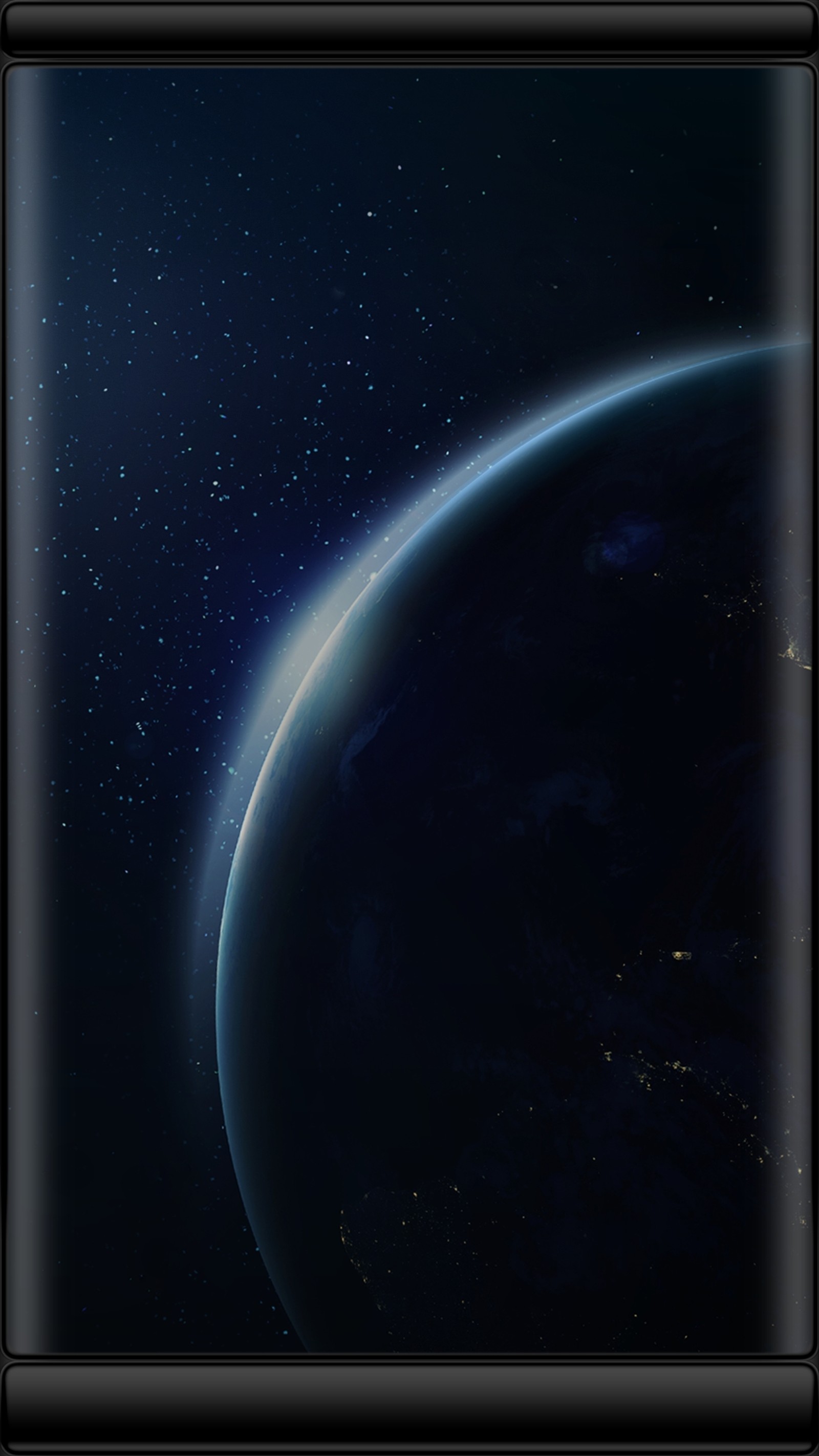 A close up of a picture of a planet with a star in the background (beauty, blue, earth, edge style, s7)