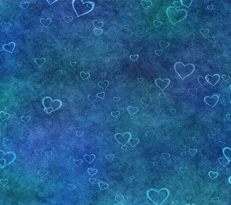 Un primer plano de un fondo azul y verde con corazones (azul, corazones)