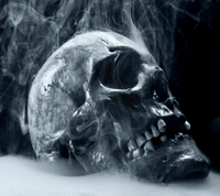 skull, smoke wallpaper