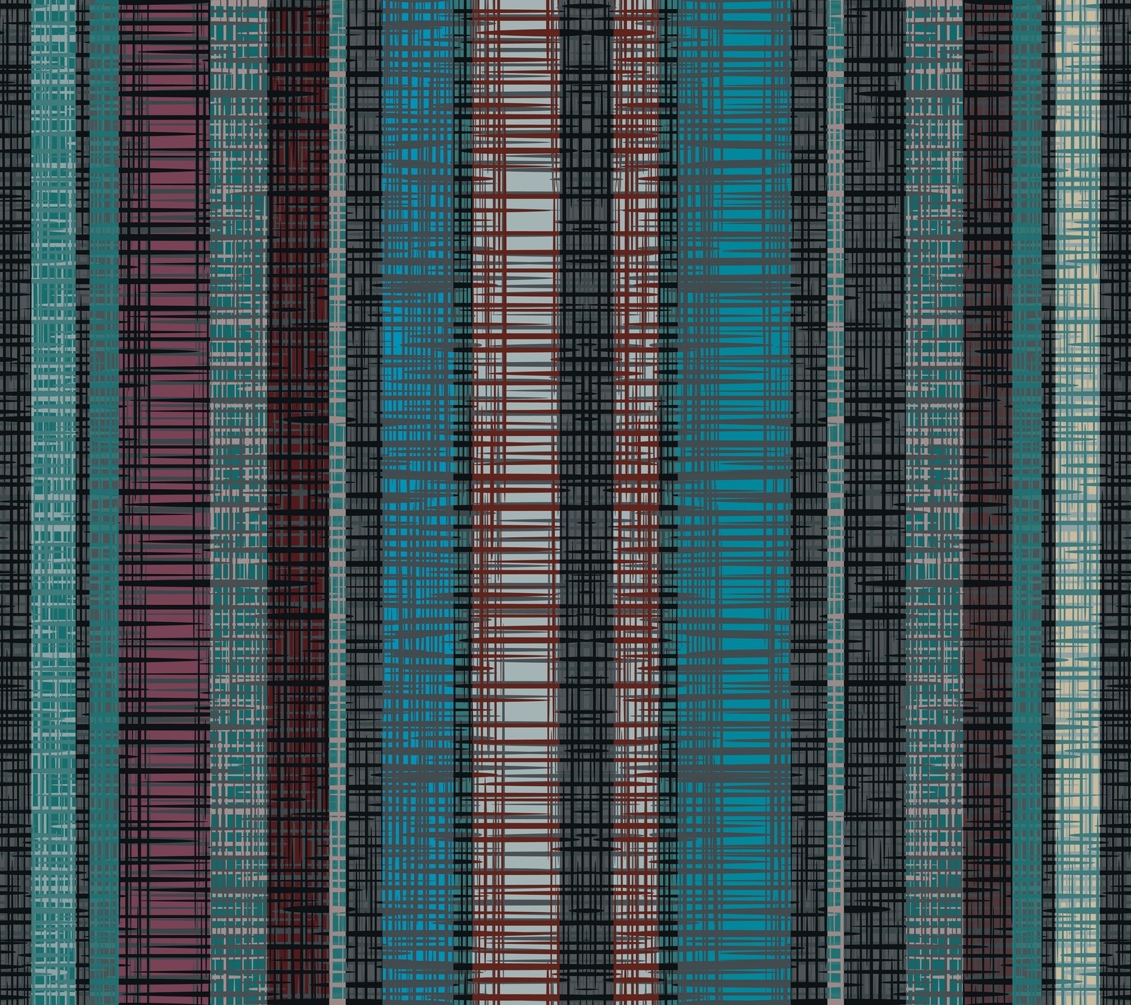 A close up of a striped fabric with a blue and red stripe (abstract, design, line, texture)