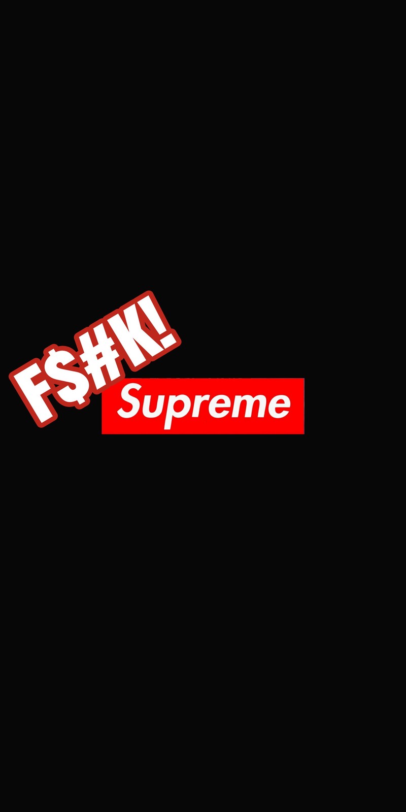 Крупный план красного логотипа на черном фоне (supreme, странный)