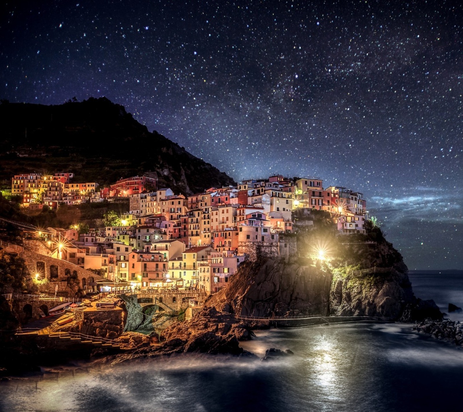 Lade italien, nacht, sommer, zedgesummer Hintergrund herunter