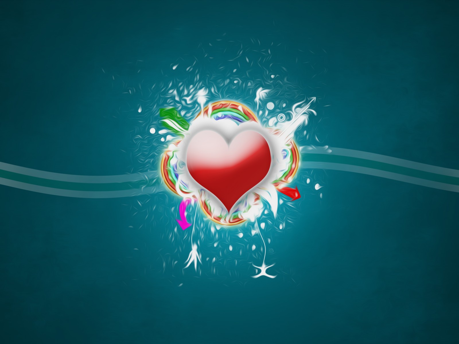 A close up of a heart with a lot of water and a star (heart, love, graphic design, illustration, graphics)