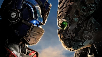 Optimus Prime e Optimus Primal se enfrentam em Transformers: Rise of the Beasts