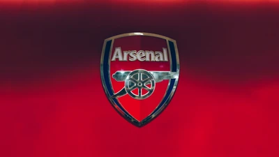 Logotipo do Arsenal FC em fundo vermelho