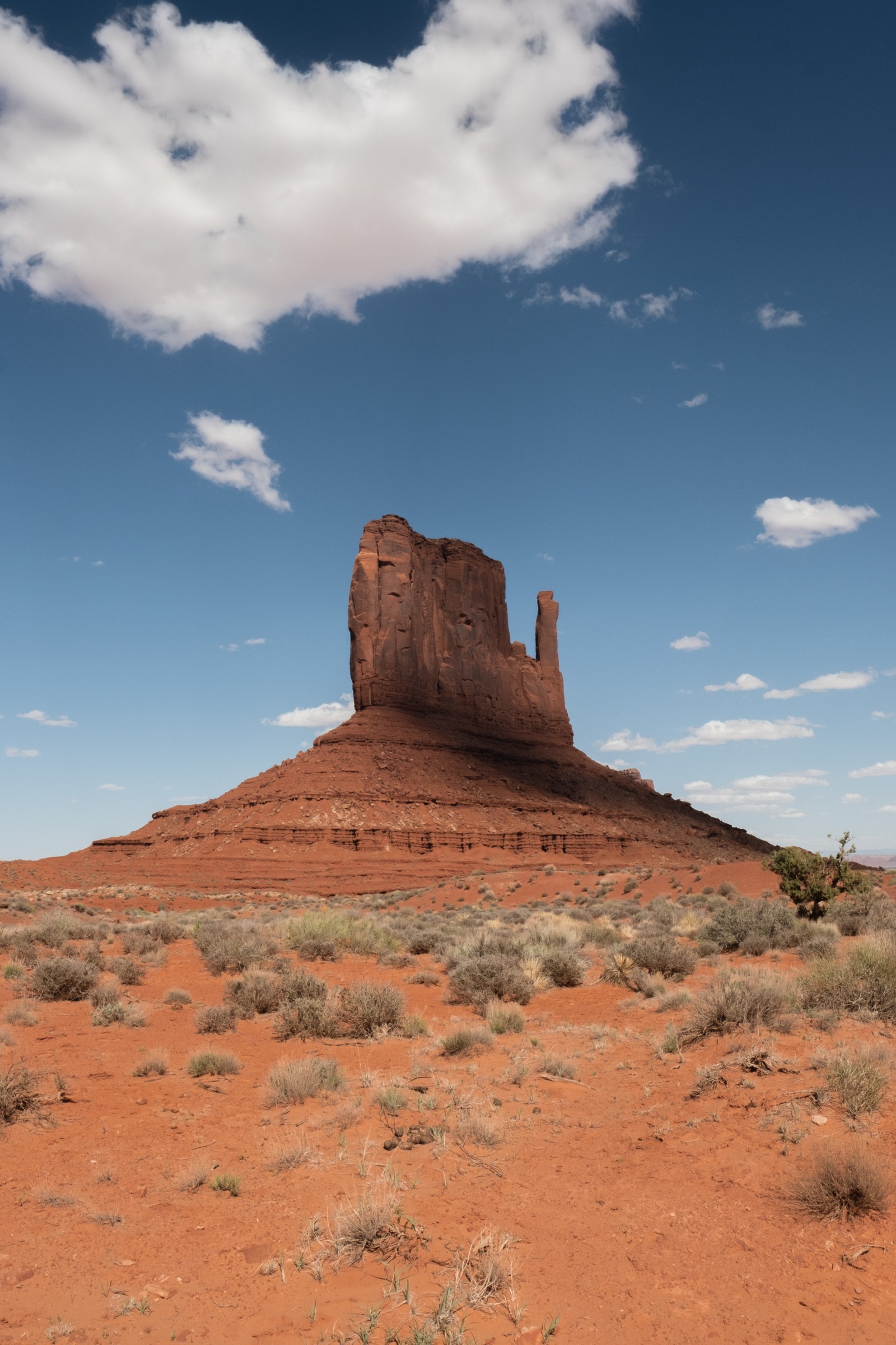 Hay una gran formación rocosa en medio del desierto (formas montañosas, butte, roca, entorno natural, formación)