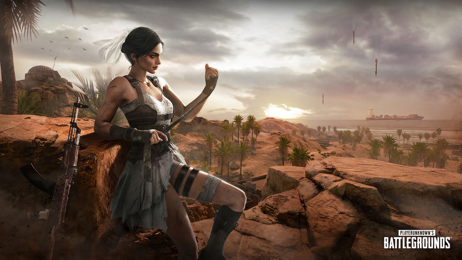 Baixar papel de parede playerunknowns battlegrounds, jogo de vídeo, sadiya qureshi, battle bride