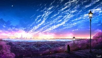 sky, city, scenery, horizon, landscape wallpaper