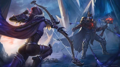 Sylvanas Viento Libre se enfrenta a Arthas Menethil en un enfrentamiento épico