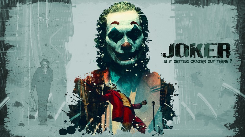 Картина джокера с оружием и человека в костюме (джокер 2019, joker 2019, фильм, джокер, joker)