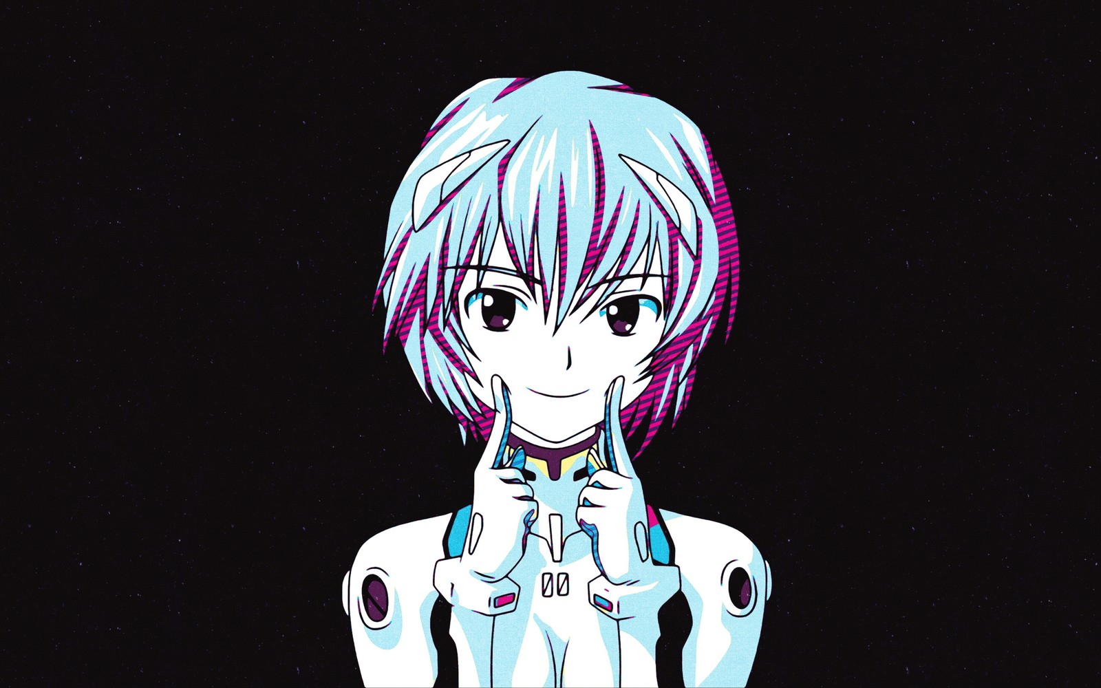 rei ayanami, evangelion, pop art, dark background, 5k Download Wallpaper