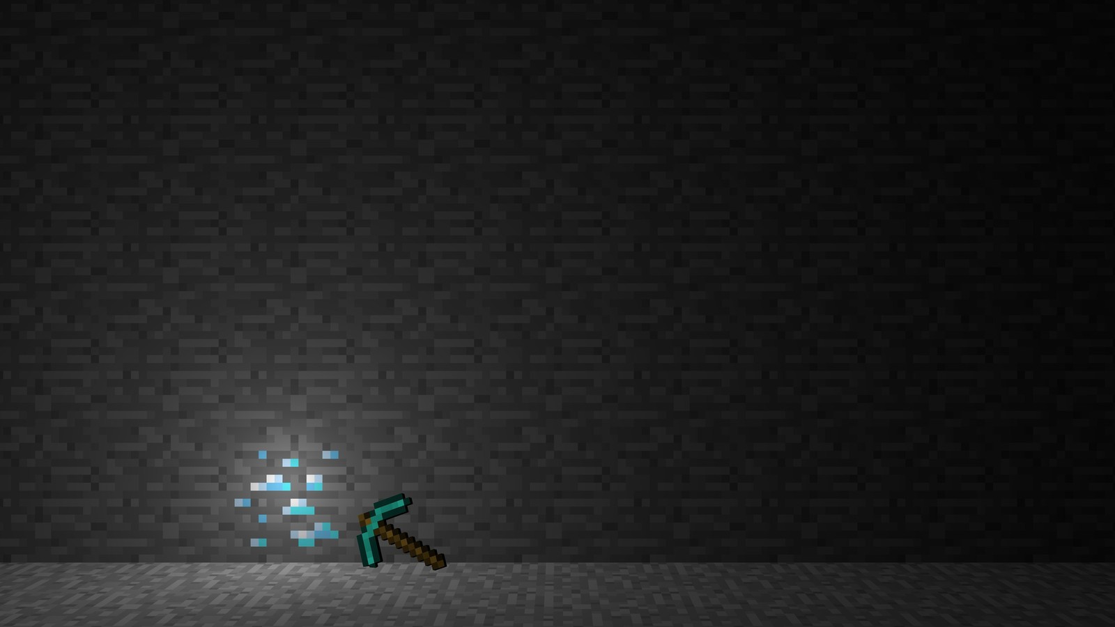 Una habitación oscura con una pequeña luz brillando en el suelo (minecraft, negro, verde, oscuridad, animación)