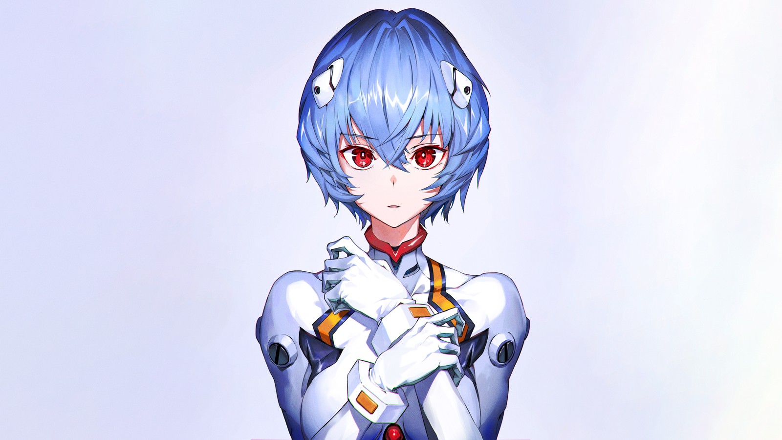 Chica de anime con cabello azul y vestido blanco sosteniendo un cuchillo (rei ayanami, 5k, neon genesis evangelion, anime, fondo de pantalla 4k)