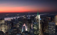 Vibrant New York City Skyline at Dusk