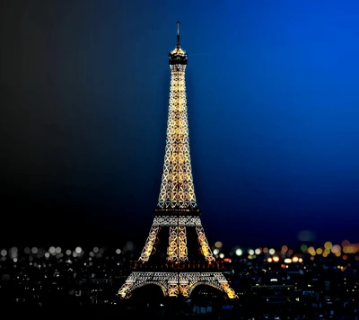 azul, bokeh, torre eiffel, parís, paris