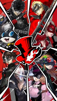 Persona 5 Character Collage: The Phantom Thieves Unite