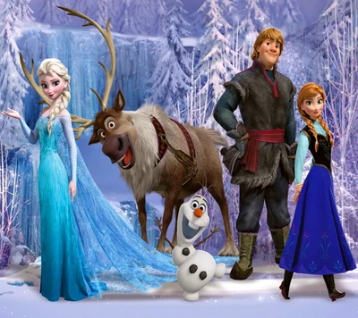 cartoon, disney, frozen, hiver