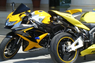 Sleek Yellow Sport Bikes Ready for the Open Road