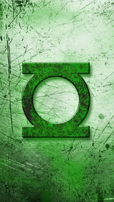 Symbole de Green Lantern sur un fond texturé