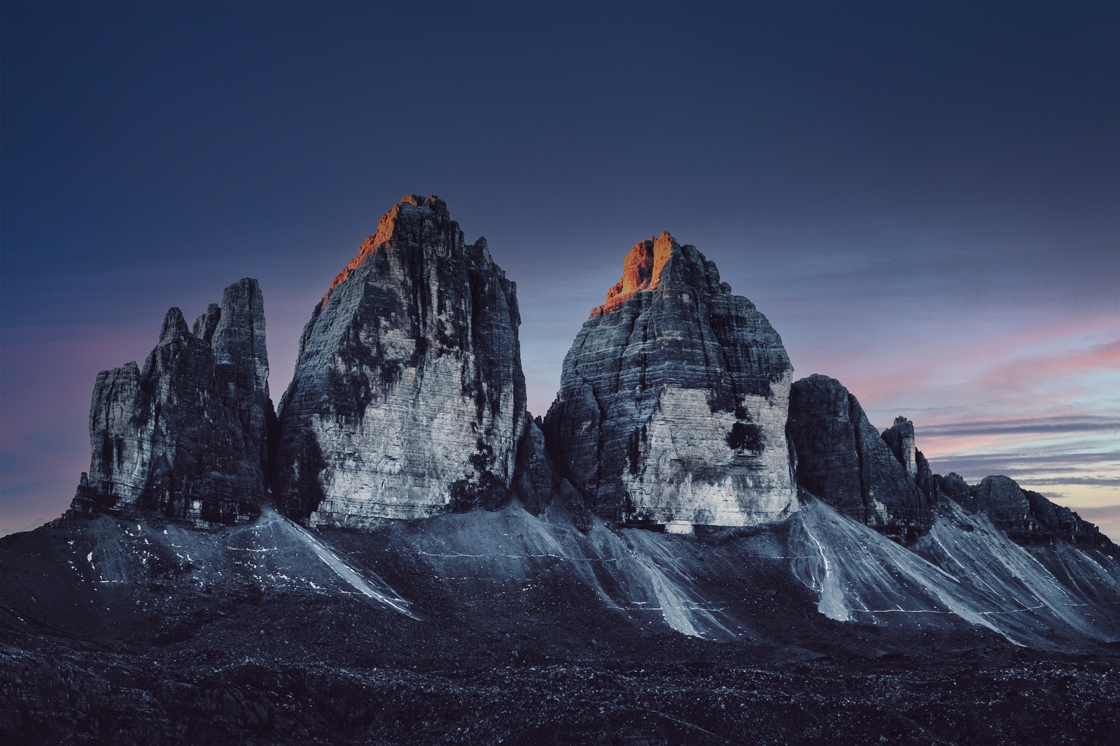 three peaks of lavaredo, dolomite mountains, national park, italy, unesco world heritage site wallpaper