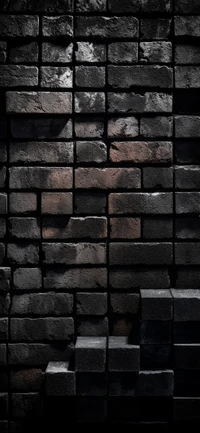 Textured Grey Brick Wall with Rectangular Patterns