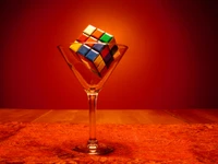 cube rubik, rubiks cube, cube, verre, verrerie