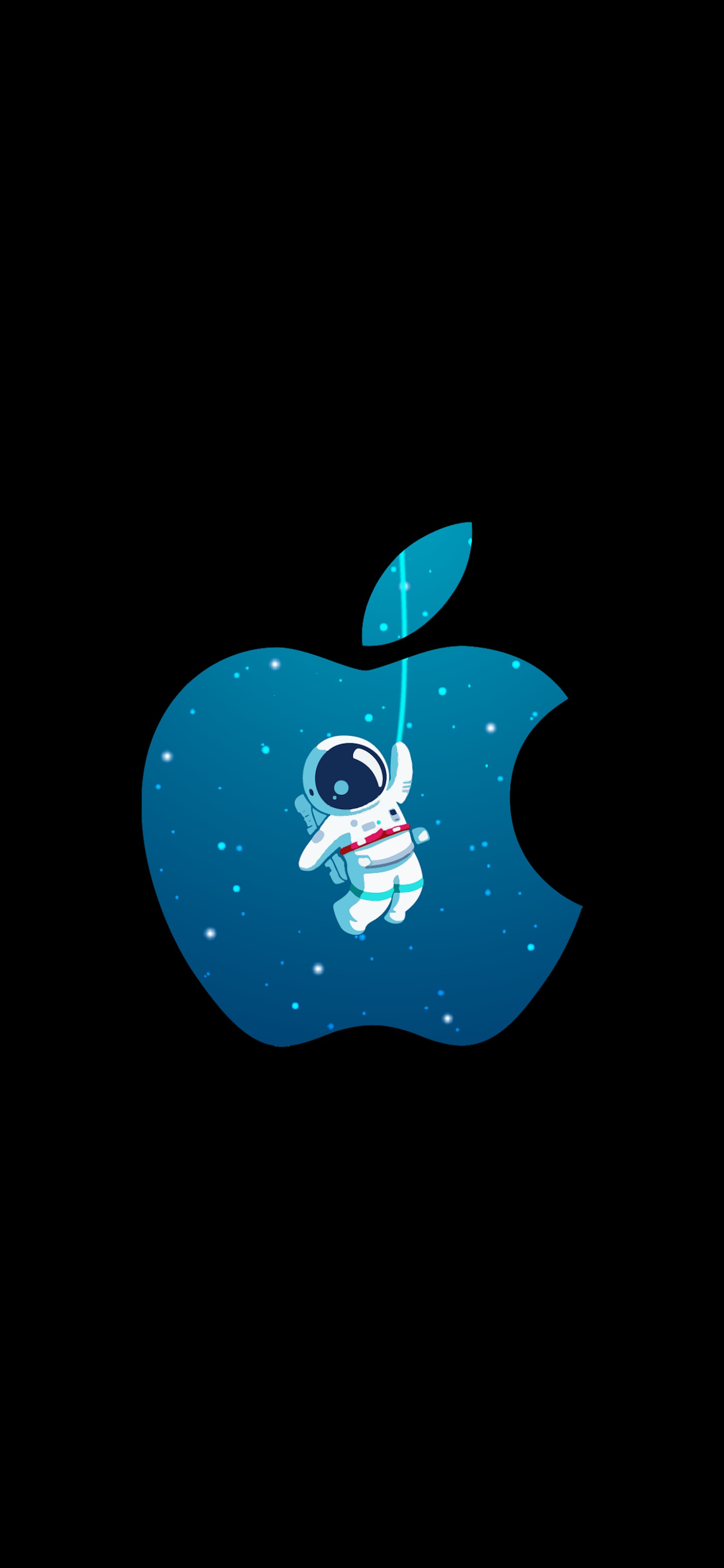 An apple logo with an astronaut floating in the water (astronaut, apple, amoled, iphone, apples)