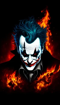 Fiery Joker Illustration: Supernatural Art for TikTok Entertainment