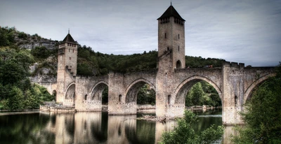 Medieval Castle Bridge Reflecting on the River