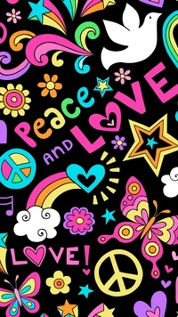 abstract, love, pattern, peace wallpaper